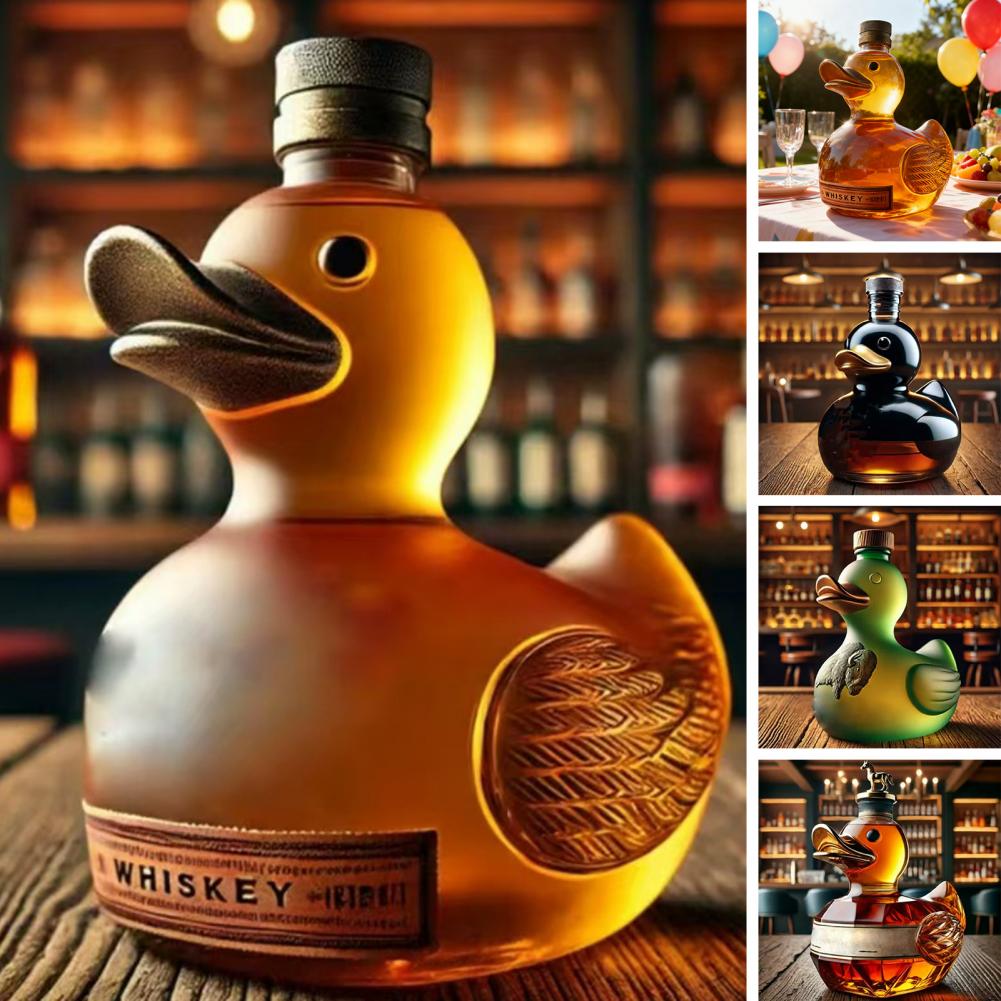 Glass Decanter Whiskey - ขวดเหล้ารูปเป็ด แก้วดีไซน์สัตว์ ขวดเหล้ารูปเป็ดสุดเก๋ ความจุ 100 มล.