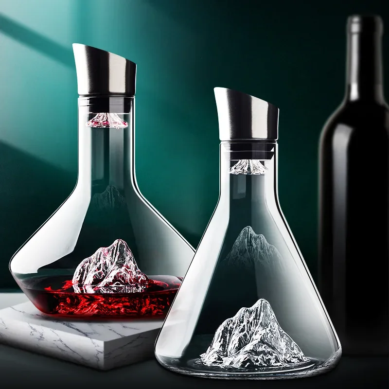 Glass Decanter Whiskey - เหยือกเหล้าวิสกี้ขนาด 1500 มล. เหยือกไวน์ แก้วคริสตัลไร้สารตะกั่ว เหยือกไวน์แบบเร็ว