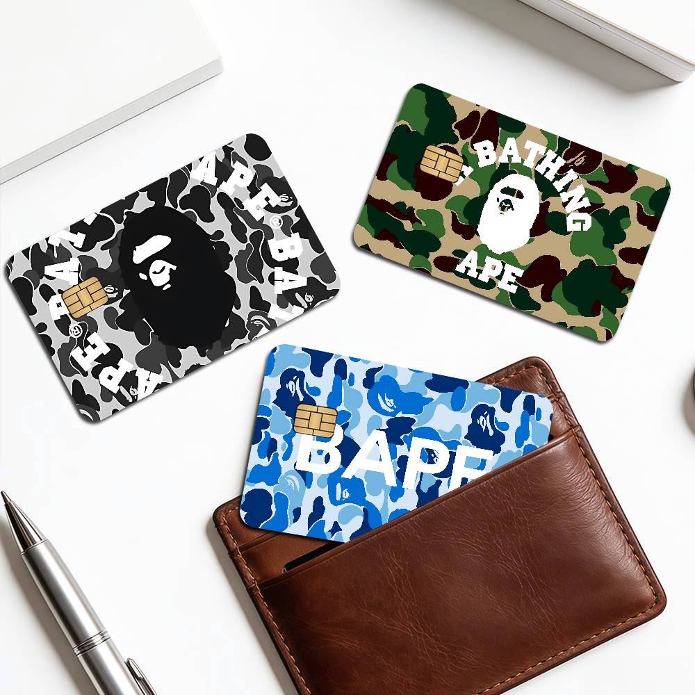 Luxury Lifestyle Wallpaper - สติกเกอร์ติดบัตรเครดิตลายการ์ตูนโลโก้ B-bapeS สุดหรู สำหรับบัตรธนาคาร บัตรโดยสาร บัตรรถไฟใต้ดิน