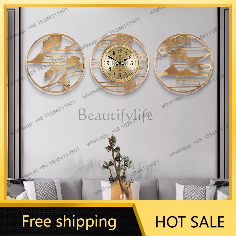 Luxury Lifestyle Watches - นาฬิกาแขวนผนังสไตล์จีนแบบมินิมอล LJY หรูหรา ตกแต่งบ้านด้วยศิลปะ นาฬิกาดิจิทัลสวยงามสำหรับตกแต่งห้อง