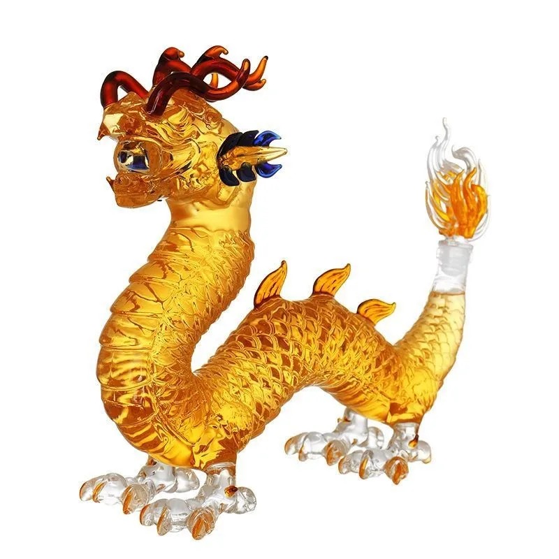 Glass Decanter Whiskey - ขวดเหล้ารูปมังกร ลายจีน สำหรับใส่เหล้าวิสกี้ สก็อตช์ บูร์บอง ของขวัญสำหรับผู้ชาย