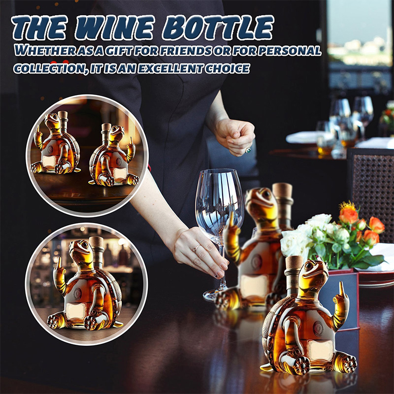 Glass Decanter Whiskey - ตลก French Bulldog ขวดวิสกี้นิ้วกลางรูปร่างวิสกี้ Awakener สัตว์แก้ววิสกี้ขวดแก้วใสขวดเหล้า