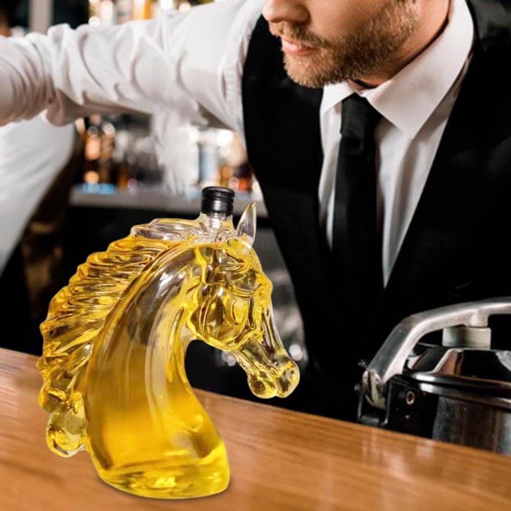 ขวดวิสกี้แกะสลัก Horse Head Sh - Glass Decanter Whiskey บทวิจารณ์และราคา