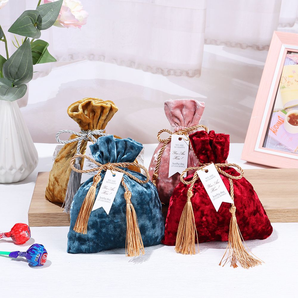 ผ้ากำมะหยี่ Drawstring พู่กำมะ - Velvet Jewelry Box บทวิจารณ์และราคา
