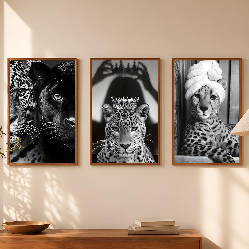โปสเตอร์ลายเสือดาวขาวดำสุดหรู  - Luxury Lifestyle Wallpaper บทวิจารณ์และราคา