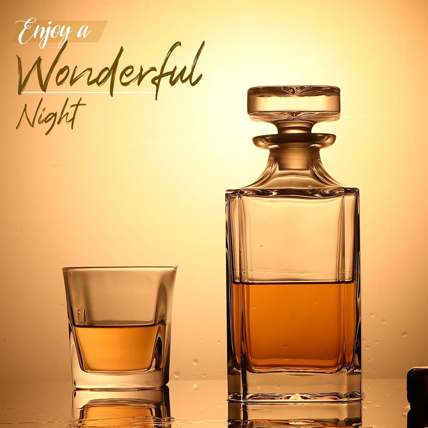 ขวดเหล้าแก้ว - ขวดเหล้าวิสกี้ส - Glass Decanter Whiskey บทวิจารณ์และราคา