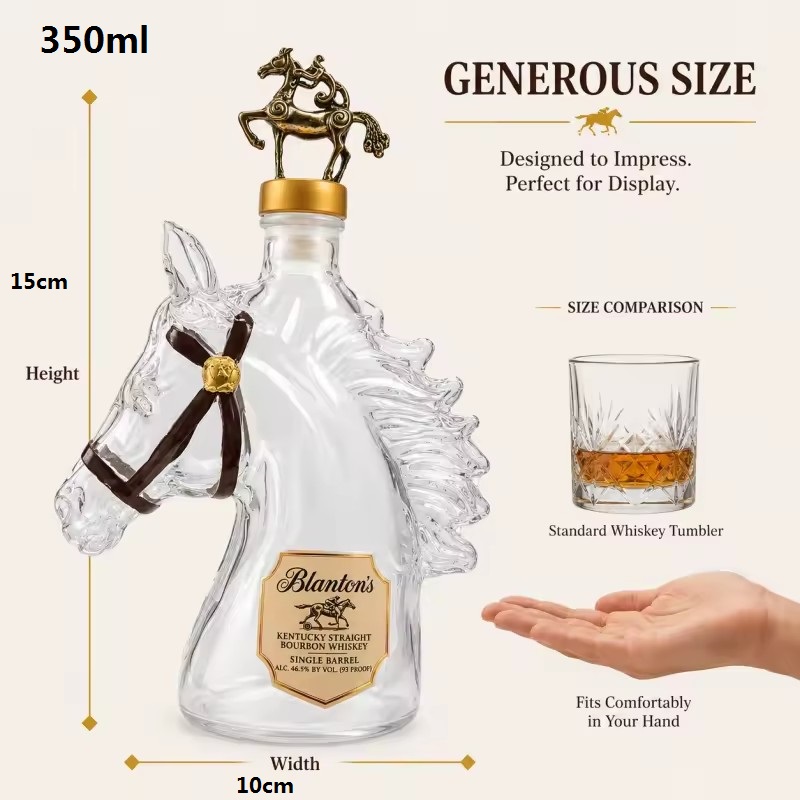 ขวดเหล้ารูปม้าขนาด 350 มล. ขวด - Glass Decanter Whiskey บทวิจารณ์และราคา